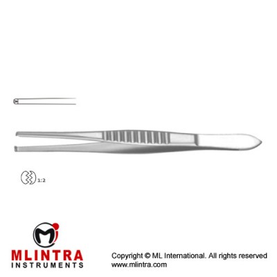 Mod. USA Dissecting Forceps 1 x 2 Teeth Stainless Steel, 13 cm - 5"